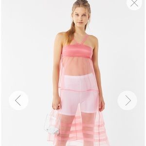 NWT Urban Outfitters pink sheer dress